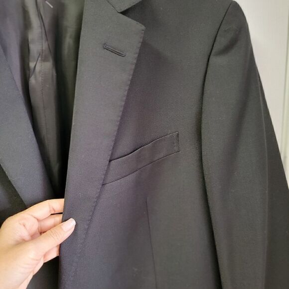 LANVIN Pure Wool Black Blazer 52 - Picture 4 of 8